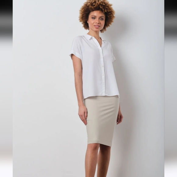 AVENUE MONTAIGNE Checkered Pull On Stretch Midi Skirt. Size 0 NWT - Picture 4 of 12